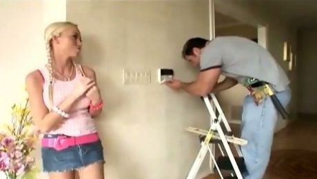 Madison Scott gives herself to the electrician