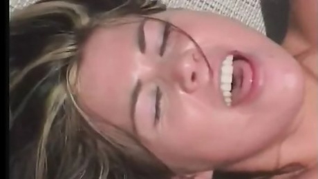 Cock sucker whore takes dildo and cock in her ass and cunt on lawn chair