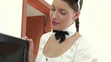 Horny Czech Wife feels the Maid