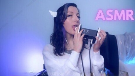 SFW ASMR Angel Girlfriend Ear Eating Wet Mouth Sounds - PASTEL ROSIE Egirl Tingly Twitch Triggers