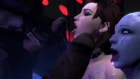 Liara, Miranda, and Shepard are sex slaves for alien monster cocks Mass Effect