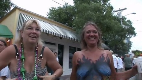 Fantasy Fest In Key West - Amateur Ladies Show Boobs