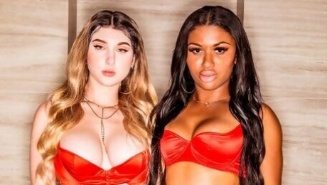 Cute babes Skylar Vox and Sommer Isabella are getting fucked
